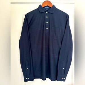 Men’s Peter Millar Crown Crafted Ramble Long-Sleeve Cotton Cashmere Polo. Size S